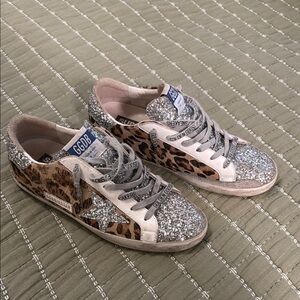 Golden Goose leopard glitter sneakers